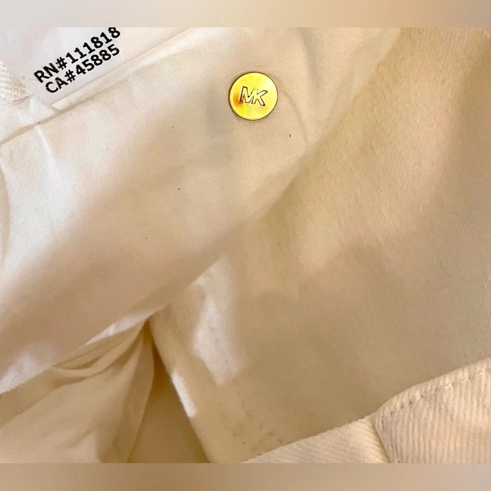 Made in Italy Y2K white ankle jeans gold hardware Michael Kors size 0 collection - Picture 10 of 14